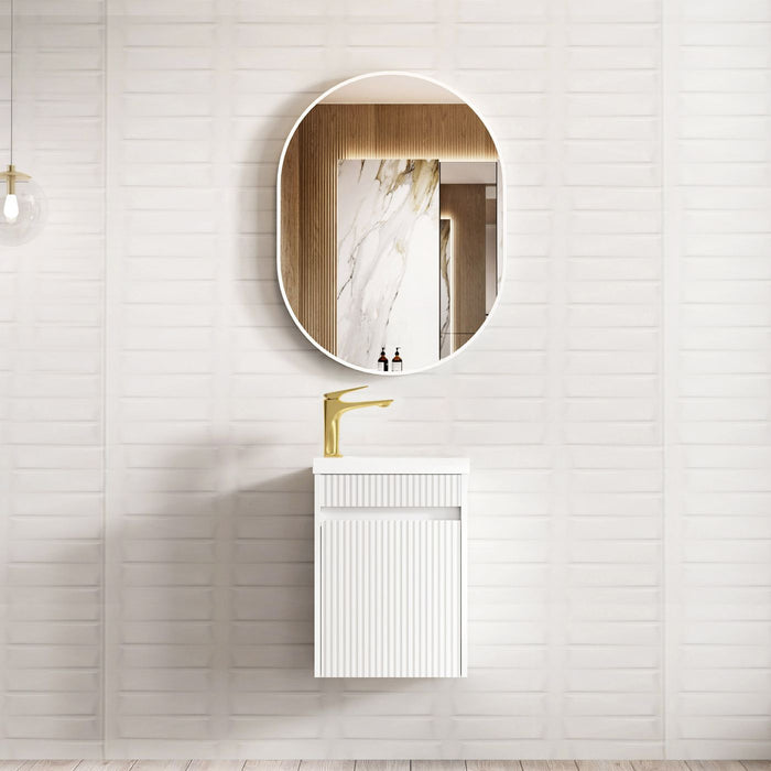 Mini 400mm Ensuite Fluted Vanity With Basin Matte White - SP400MW