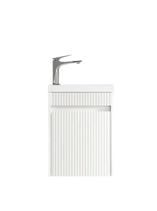 Mini 400mm Ensuite Fluted Vanity With Basin Matte White - SP400MW