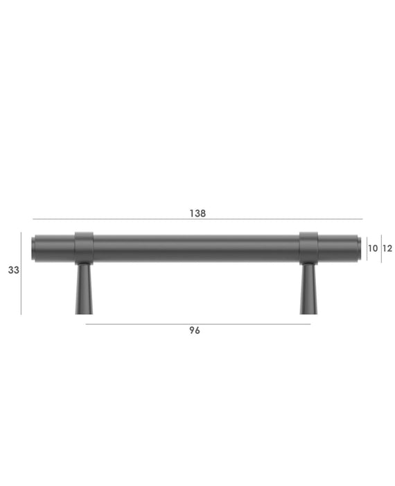 Astor 138mm Handle Gun Metal - ASHDL96-GM