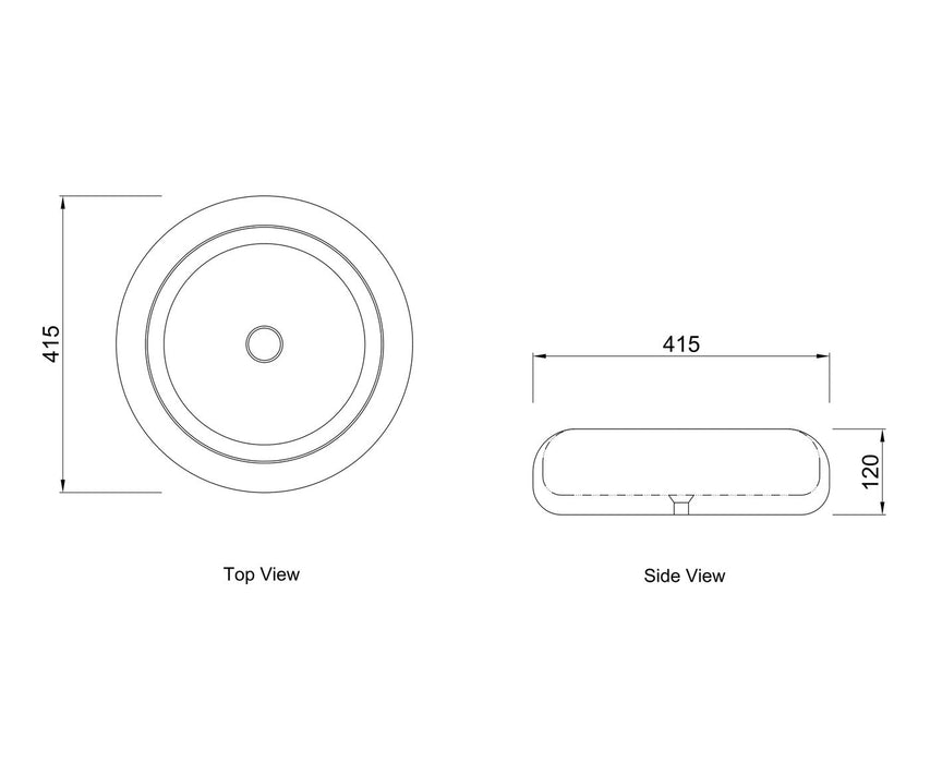 Laguna 415mm Above Counter Basins Matte White - OT4150MW