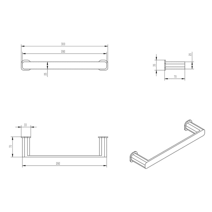 Oskar Towel Bar Chrome - AC4109