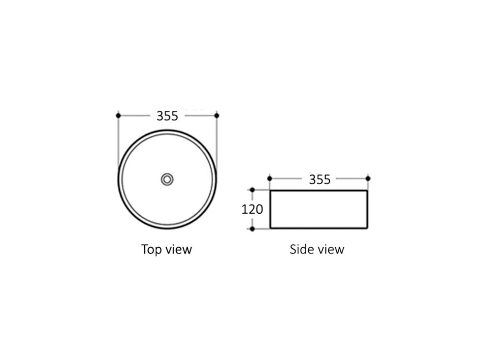 Artis Round Above Counter Basin Carbon Grey - IS4088CG