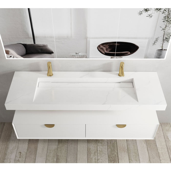 Moonlight Solid Surface Wall Hung Basin White - SSTML1500