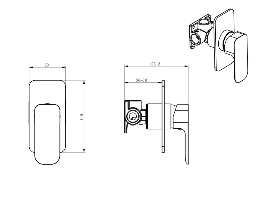 Oskar Shower Mixer Argent Gold - TP-OSMAG