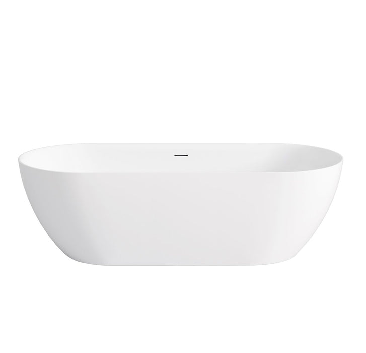 Attica Manolo 1700mm Bath With Overflow Matte White - AMBT-1700MW-OF