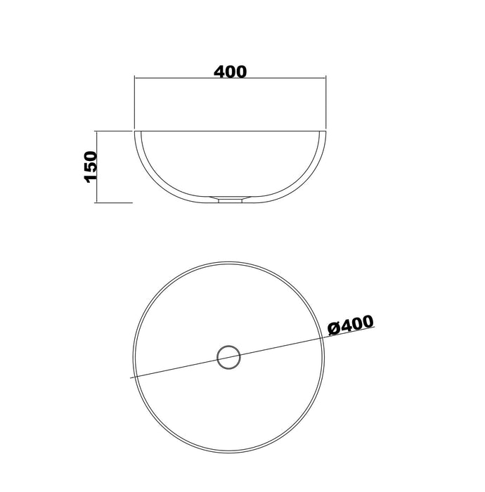 London Solid Surface Matte White Basin NF - SSB4040