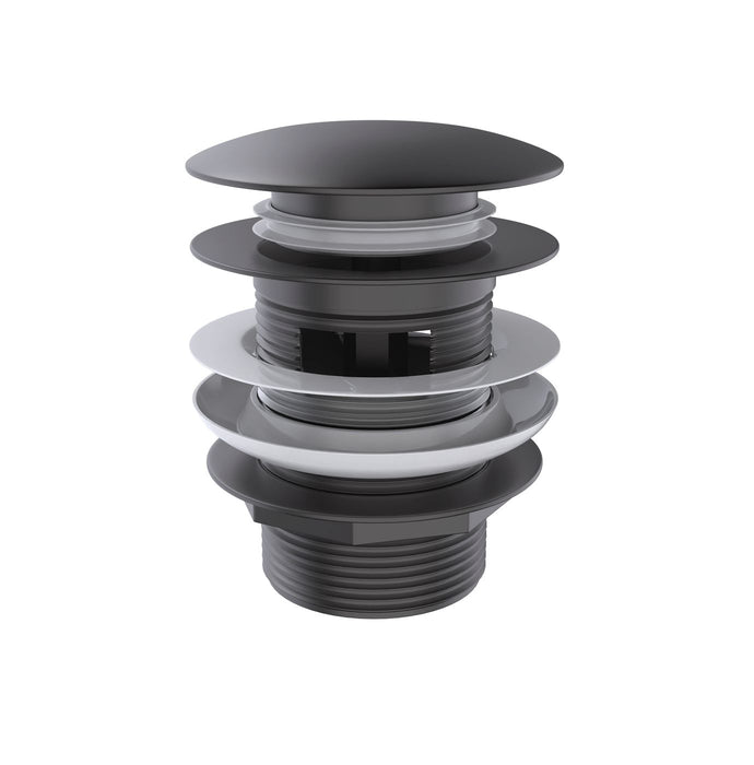 Mushroom Bath Pull Out Popup Waste Overflow Gun Metal - M40GM-OF