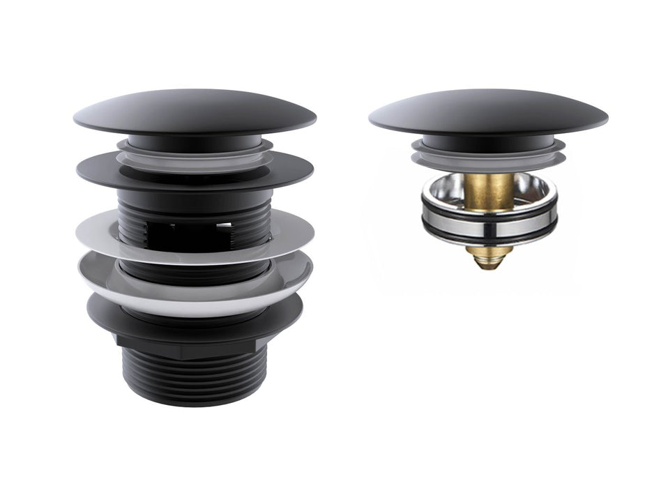 Mushroom Bath Pull Out Popup Waste Overflow Matte Black - M40MB-OF