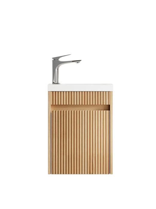 Mini 400mm Ensuite Fluted Vanity With Basin Woodland Oak - SP400WL