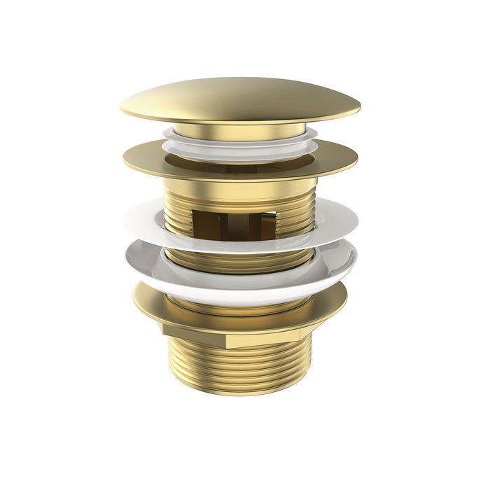 Mushroom Bath Pull Out Popup Waste Overflow Brushed Gold - M40BG-OF