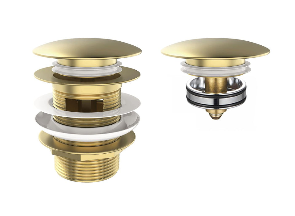 Mushroom Bath Pull Out Popup Waste Overflow Brushed Gold - M40BG-OF
