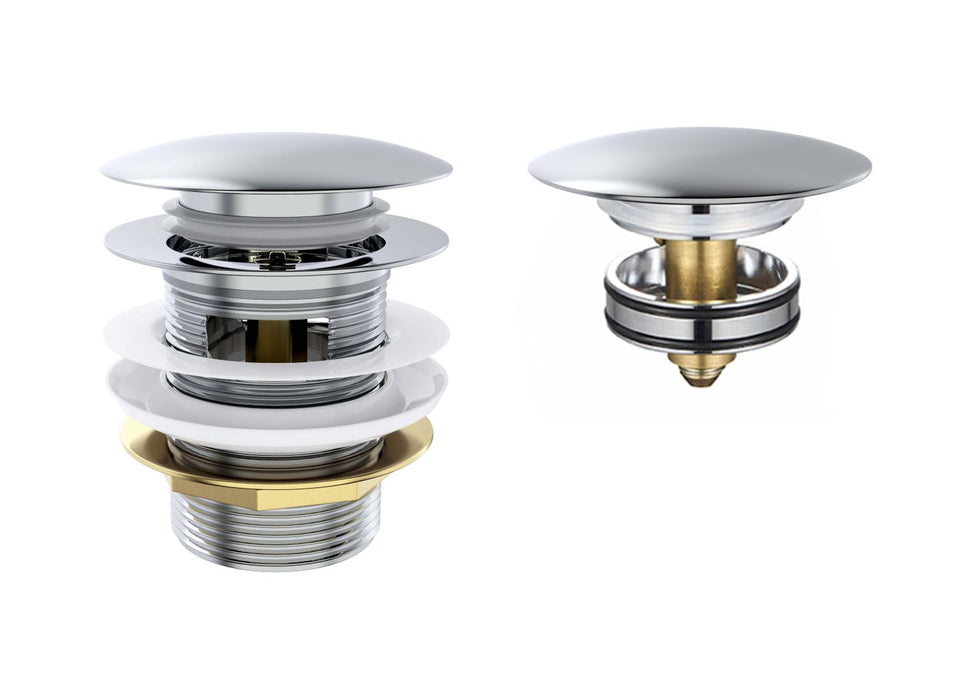 Mushroom Bath Pull Out Popup Waste Overflow Chrome - M40CH-OF