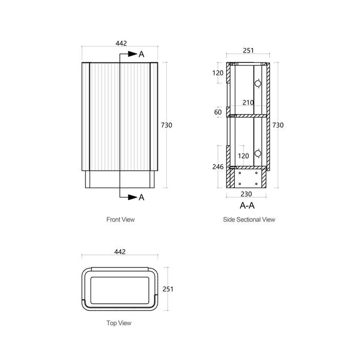 Maxi Space Saver Curved Floor Standing Vanity Matte White - SPF450MW
