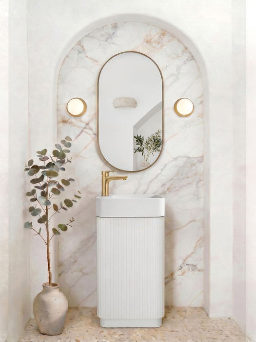 Maxi Space Saver Curved Floor Standing Vanity Matte White - SPF450MW