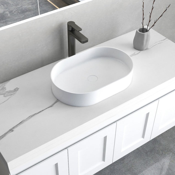 Noosa Solid Surface Above Counter Basin Matte White - SSB5838