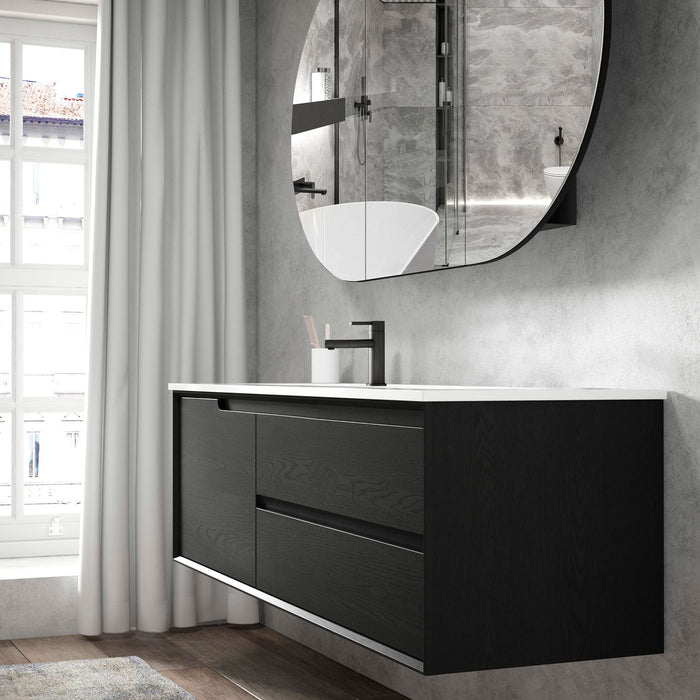 Byron 1200mm Wall Hung Vanity Black Oak - BY1200B