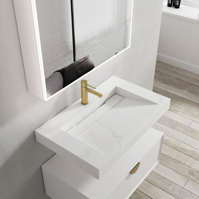 Moonlight Solid Surface Wall Hung Basin - SSTML750