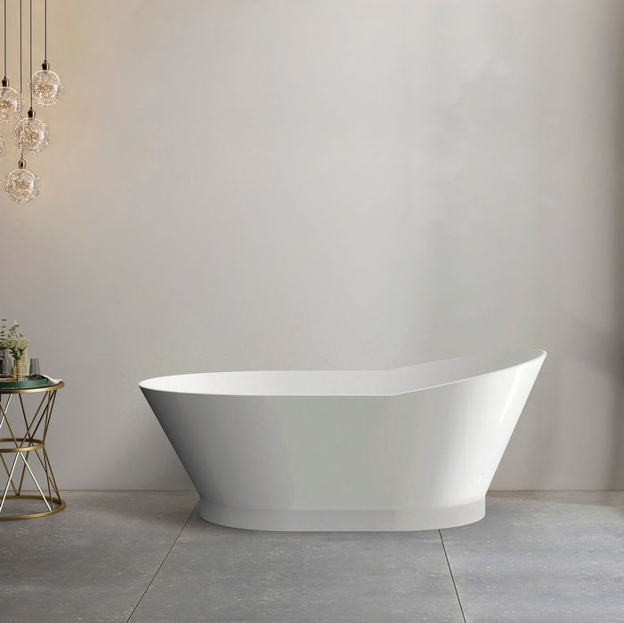London Free Standing Bath W1500mm Gloss White Acrylic - ALBT-1500