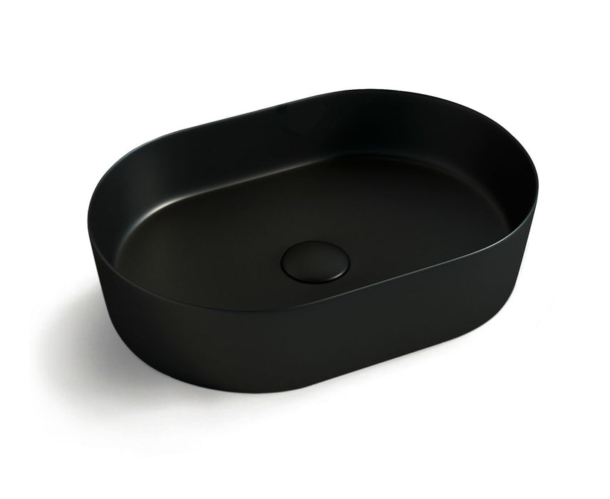 Quay Oval Above Counter Basin W500mm Matte Black - OT5035MB