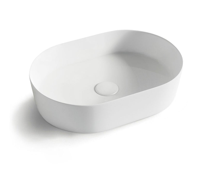Quay Oval Above Counter Basin W500mm Matte White  - OT5035MW