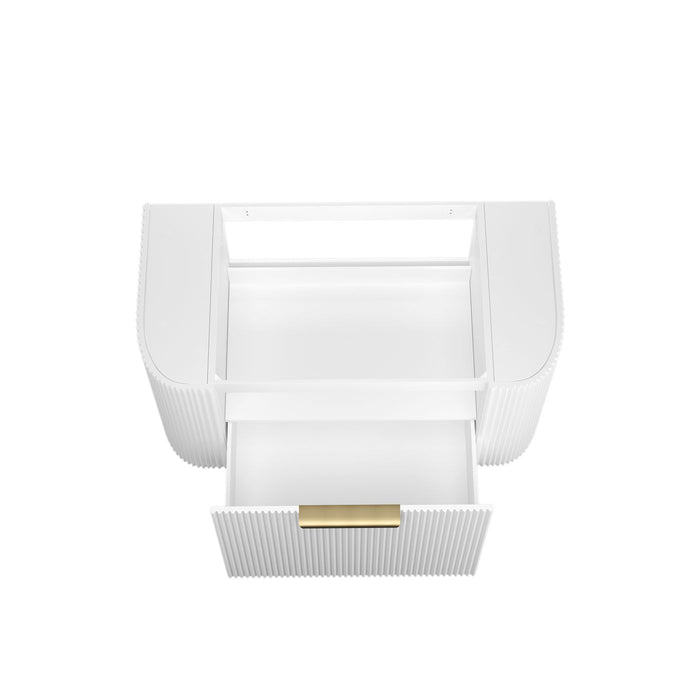 Bondi Fluted 900mm Wall Hung Curve Vanity Matte White - BO900W