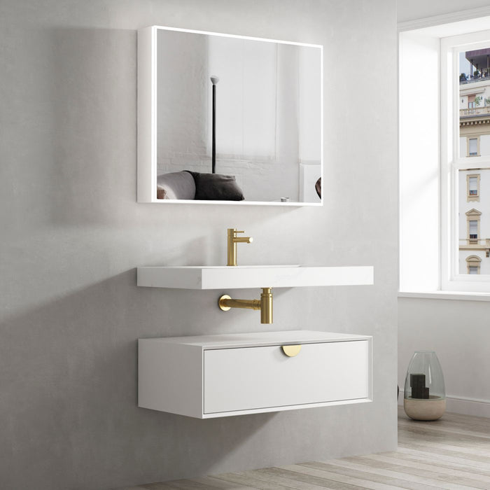 Moonlight Solid Surface Wall Hung Basin - SSTML900