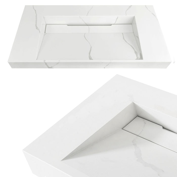 Moonlight Solid Surface Wall Hung Basin - SSTML900