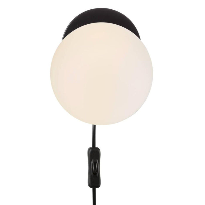 Buy Wall Sconce Australia Lilly 1 Light Wall Light Black & Opal White - 48891003