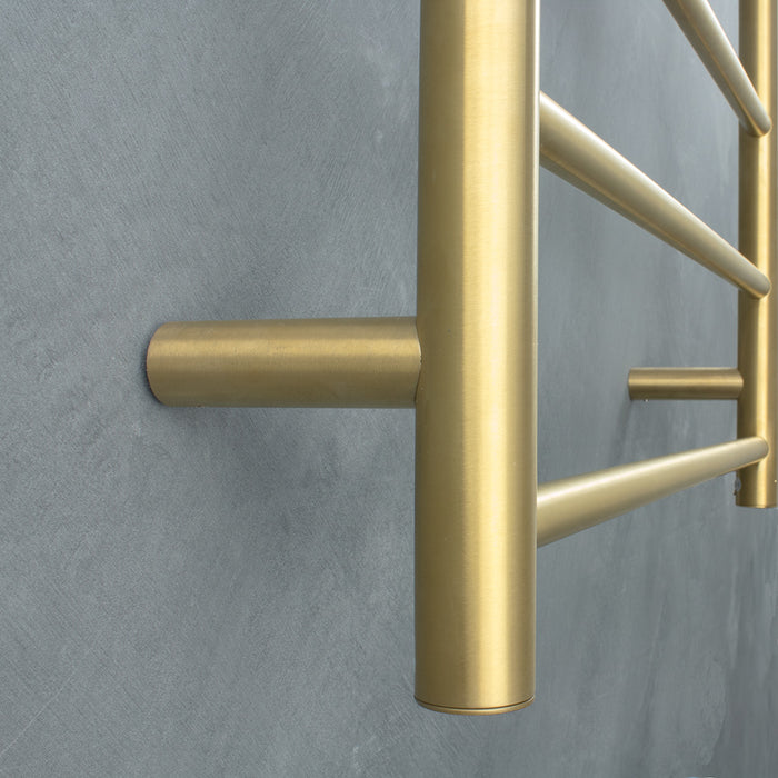 Heated Round Ladder 750 x 550mm Brushed Gold - GLD-RTR03LEFT