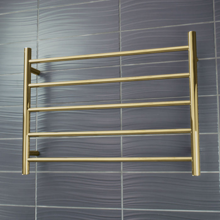 Heated Round Ladder 750 x 550mm Brushed Gold - GLD-RTR03RIGHT