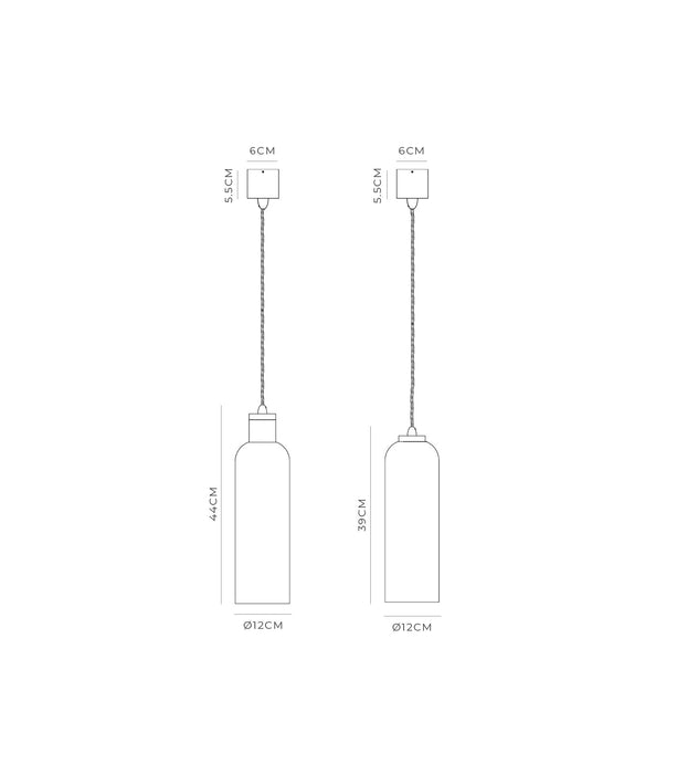 Parlour Elong Pendant Light Iron & Amber - LR.i02.25.IRN + LR.A01.007.AM