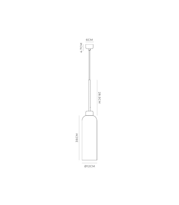 Parlour Lite Elong Pendant Light White & Clear - LR.i02.26.WH + LR.A01.007.CL