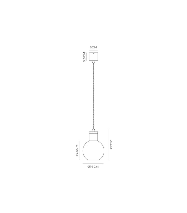 Parlour Sphere Pendant Light Old Brass & Amber - LR.i02.25.OB + LR.A01.004.AM