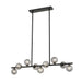 Buy Island Pendant Lights Australia Moran Island Pendant 9 Lights Black Metal / Smoke Glass - MORAN PE09-BKSM