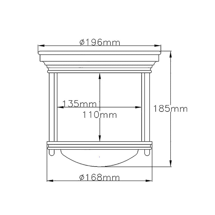 Hadrian Ceiling Flush Light Brushed Bronze & Clear - QN-HADRIAN-MINI-F-BR-CLEAR