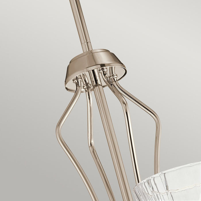 Kayva LED 9 Light 4 Arm Dual-lit Chandelier 24W 3000k Polished Nickel & Clear - QN-KAYVA9-PN