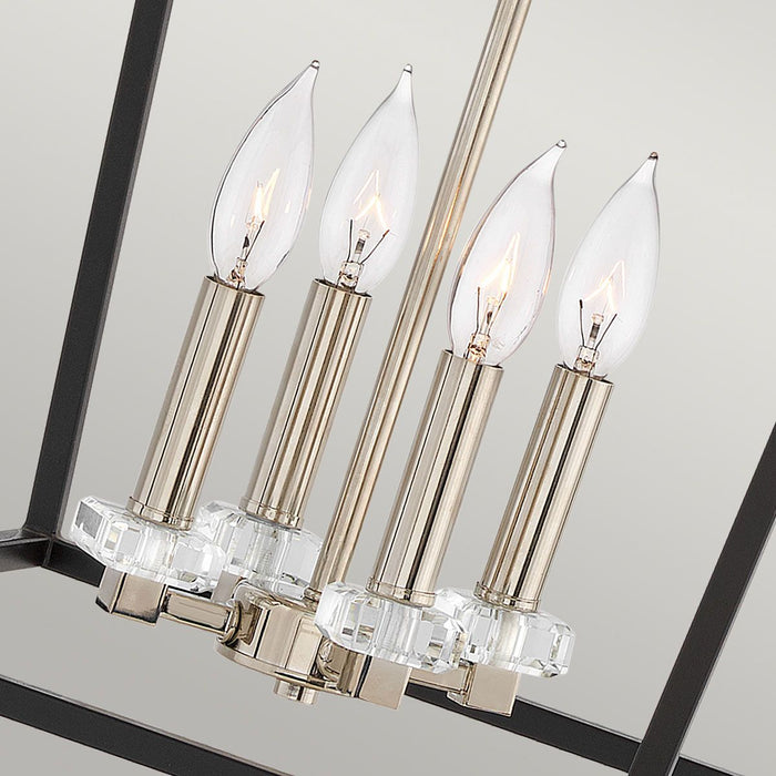 Stinson Large Pendant 4 Light Black & Polished Nickel - QN-STINSON-4P-L-BK