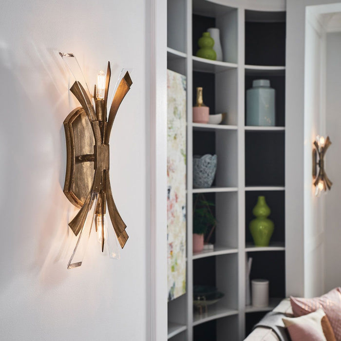 Vida 2 Light Wall Light Burnished Gold - QN-VIDA2