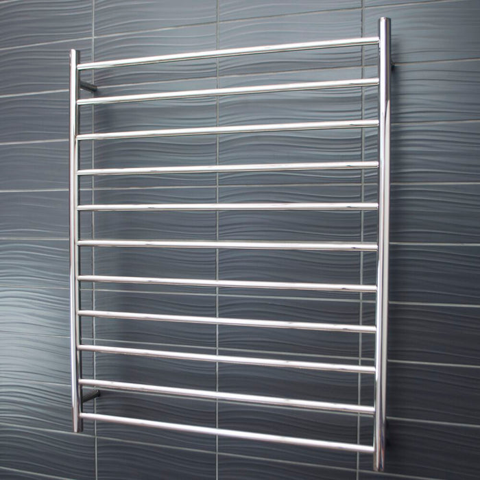Heated Round Ladder 900 x 1100mm Mirror Polished - RTR05LEFT