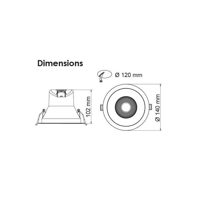 Buy Recessed LED Downlights Australia Coolum Recessed LED Downlight 12W Black TRI Colour - S9069TC/BK