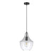 Buy Pendant Lights Australia Sail Pendant Light W230mm Black Clear Glass - 22753