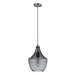 Buy Pendant Lights Australia Sail Pendant Light W230mm Satin Chrome Smoke Glass - 22754