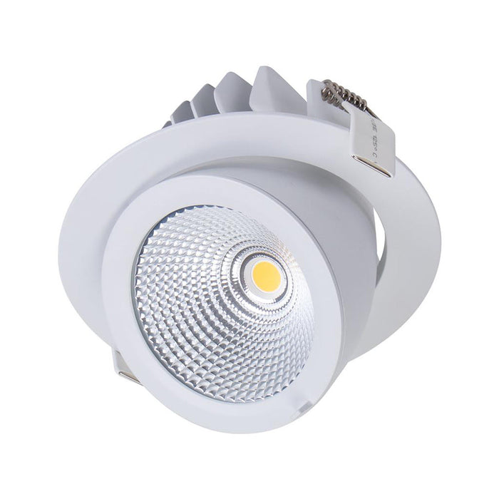 Buy Recessed Downlights Australia Scoop Round Recessed Downlight 25W White Aluminium 5000K - 20575