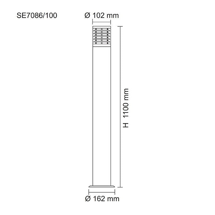 Buy Bollard Lights Australia SWAN SE7086/100 1 Light Bollard Light Stainless Steel - SE7086/100