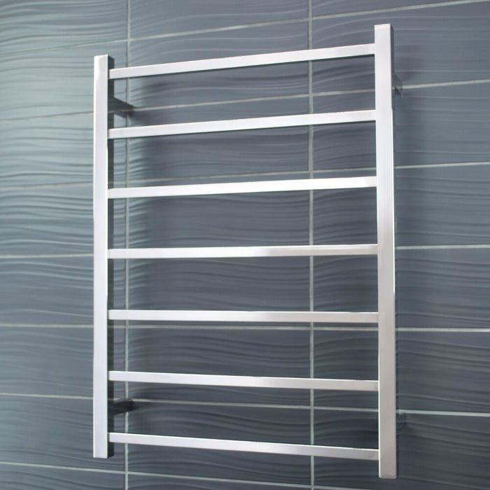 Heated Square Ladder 600 x 800mm Brushed Satin - BRU-STR01LEFT