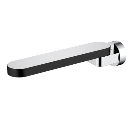 Kiato 225mm Swivel Bath Spout Matte Black & Chrome - 10420