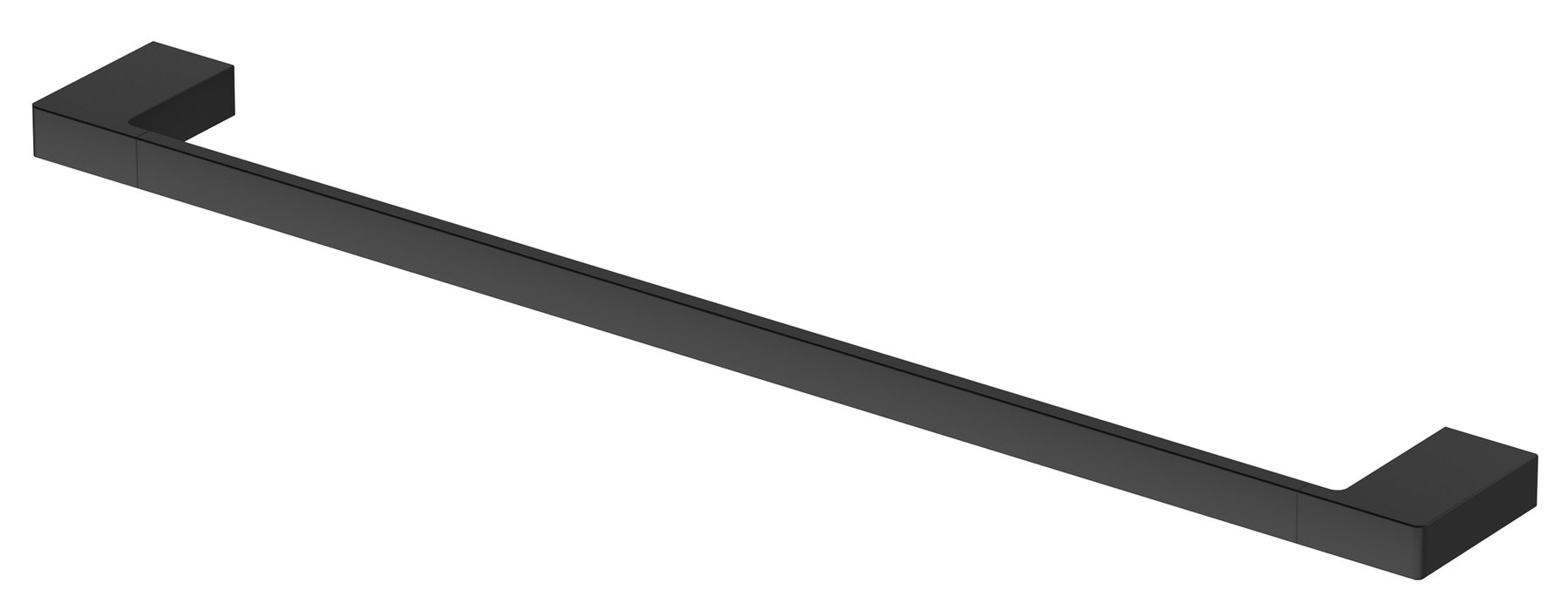 Milos 800mm Single Towel Rail Black - 2324-800-P-BLK