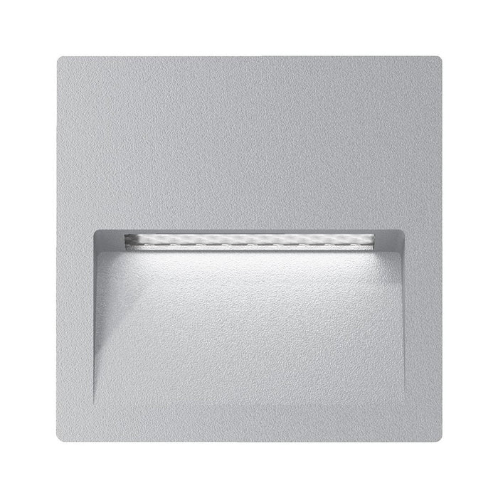 Buy Outdoor Step Lights Australia Zac Square Outdoor Step Light 12V Silver Aluminium 3000K - 19782