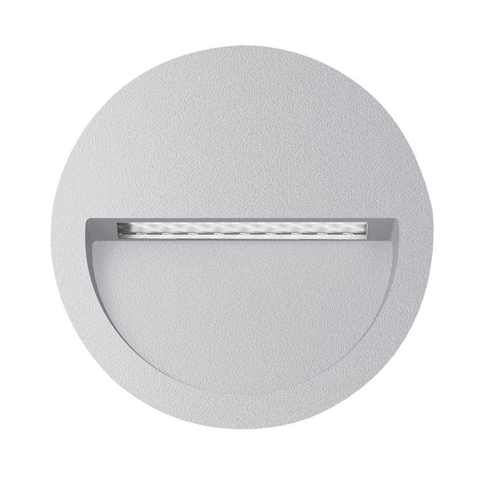 Buy Outdoor Step Lights Australia Zac Round Outdoor Step Light Silver Aluminium 3000K - 19731