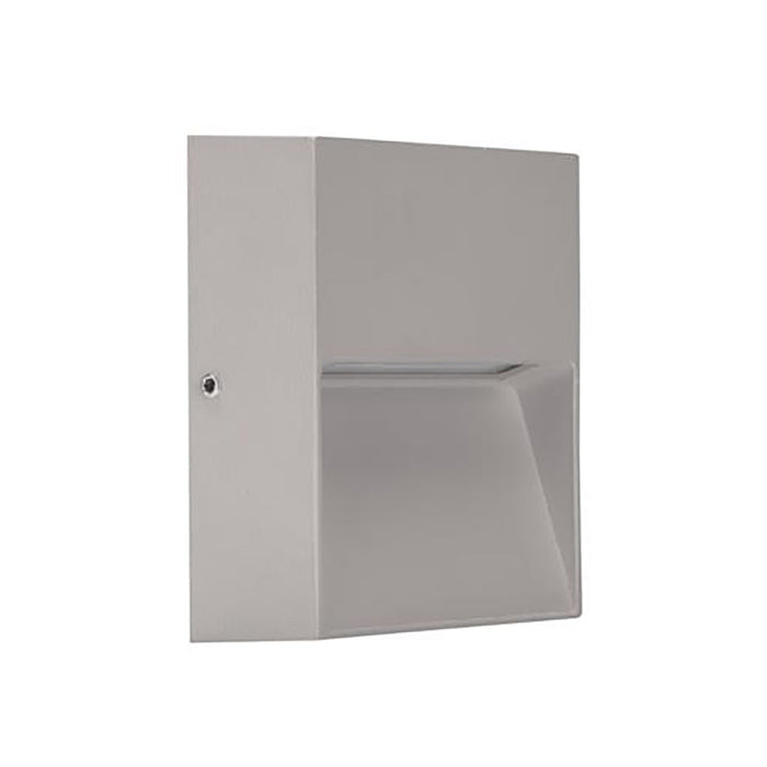 Buy Outdoor Step Lights Australia Zeke Square Outdoor Step Light Silver Aluminium 5000K - 19707